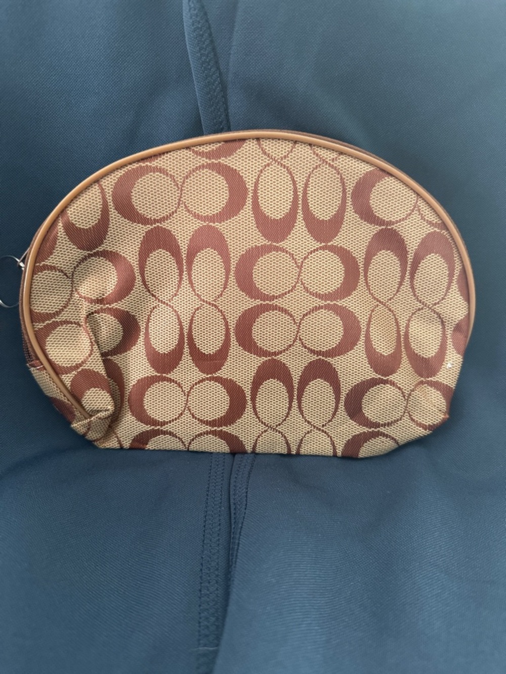 Pick one Coach Signature Canvas Pouch in Tan and Brown two available